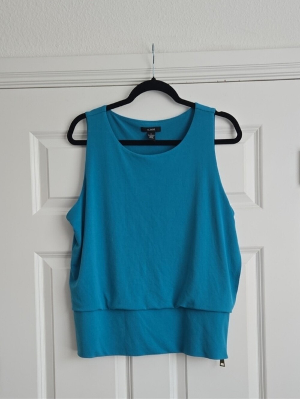 Alfani Turquoise Top With Zip Detail